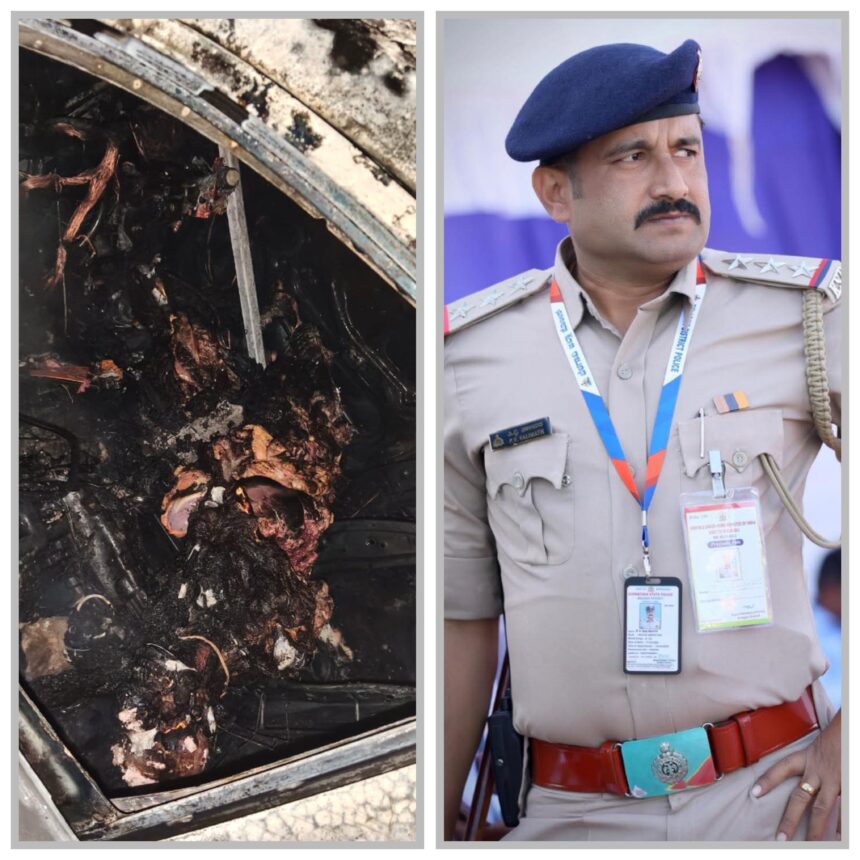 ಅಣ್ಣಿಗೇರಿ ಬಳಿ ಭೀಕರ ದುರಂತ :  ಕಾರಿನಲ್ಲಿಯೇ ಸುಟ್ಟು ಕರಕಲಾದ ಲೋಕಾ ಇನ್ಸಪೆಕ್ಟರ್