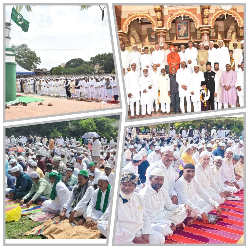 ಹುಬ್ಬಳ್ಳಿ- ಧಾರವಾಡ : ಶ್ರದ್ಧಾ ಭಕ್ತಿಯಿಂದ ಬಕ್ರೀದ್ ಆಚರಣೆ