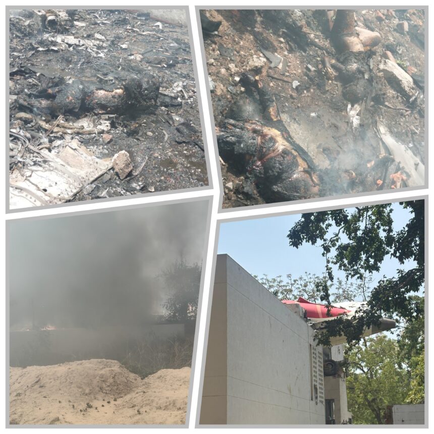 ಅಹಮದಾಬಾದಿನಲ್ಲಿ ಏರ್ ಇಂಡಿಯಾ ವಿಮಾನ ಪತನ : 110ಕ್ಕೂ ಹೆಚ್ಚು ಜನರ ಸಾವು