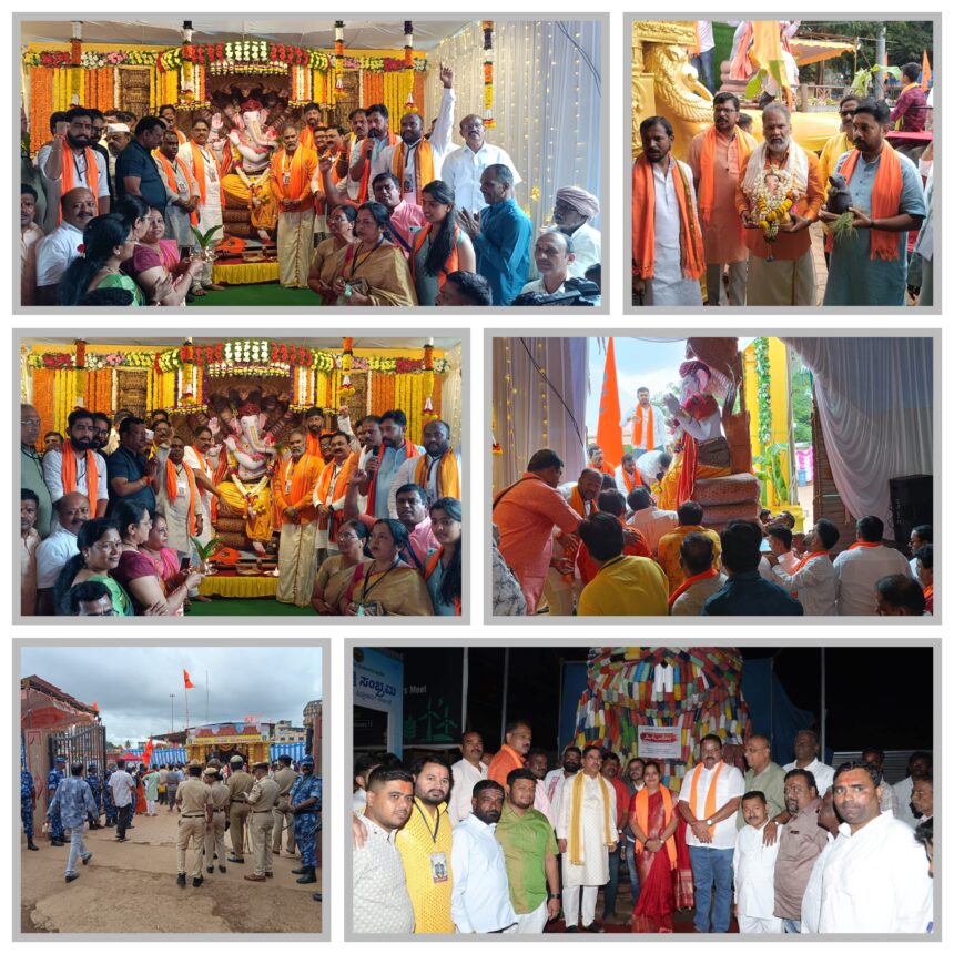 ಚೆನ್ನಮ್ಮ ಮೈದಾನದಲ್ಲಿ ಗಣೇಶ ವಿರಾಜಮಾನ!