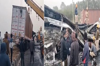 ಹೊತ್ತಿ ಉರಿದ  ಬಸ್: 18 ಸಜೀವ ದಹನ