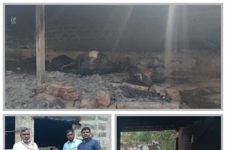 ಕೊಟ್ಟಿಗೆಗೆ ಬೆಂಕಿ : 12 ಜಾನುವಾರು ಸಜೀವ ದಹನ